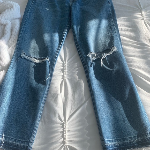 Frame Heritage Le Piper Blue Distressed Ankle Jeans - Picture 3 of 15